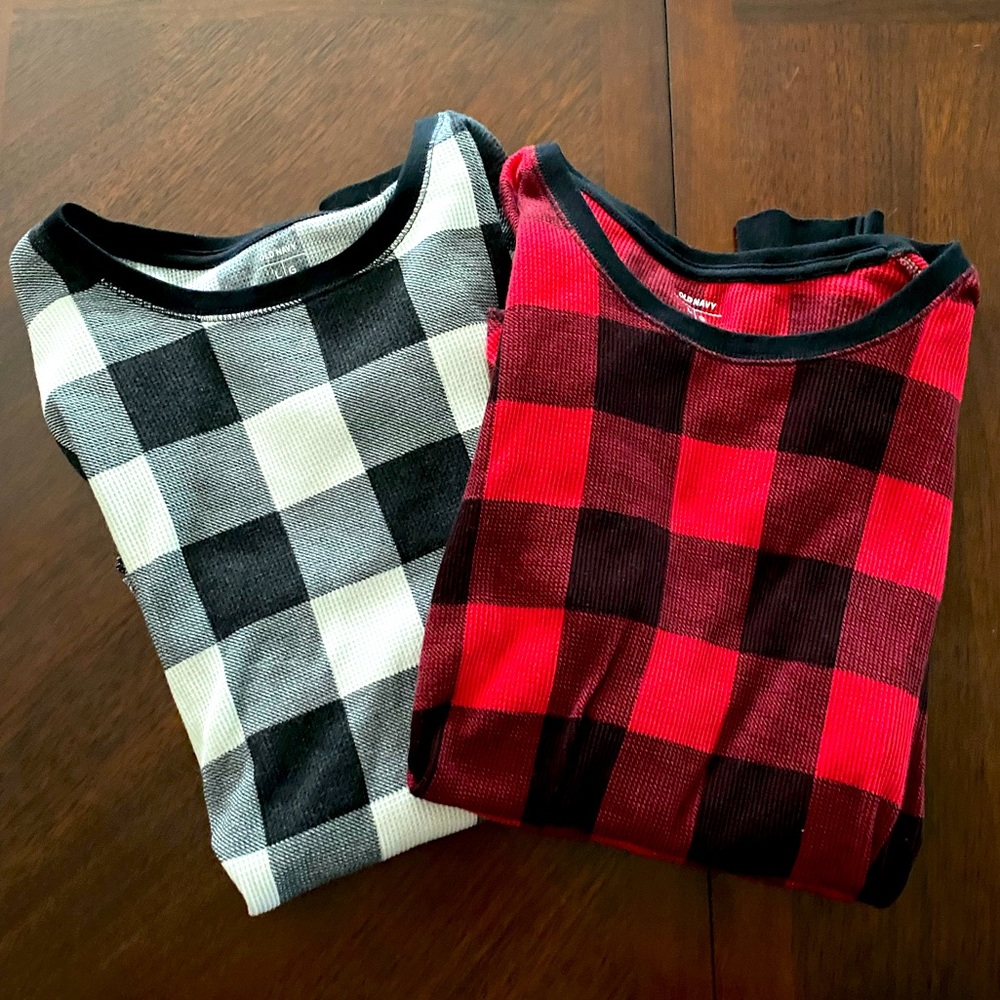 Set of 2 Buffalo Plaid Old Navy Thermals Sz. L